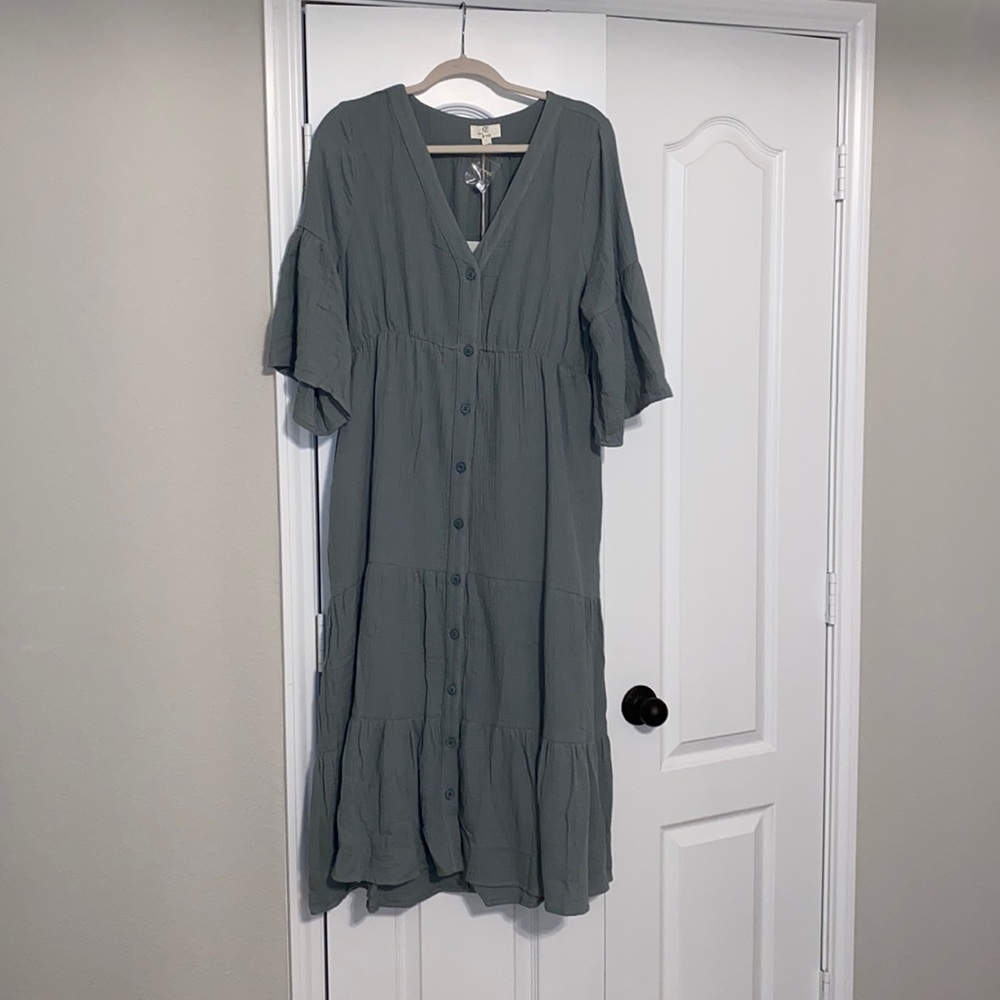 Gauze Midi Dress 👗 💚